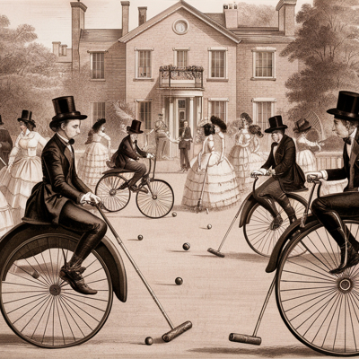Victorian bicycle croquet. Part of a surreal letter to the Antiquarian Society.