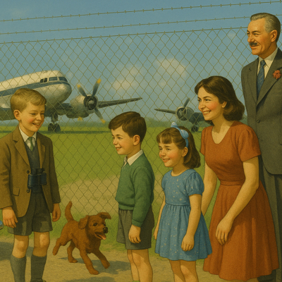 The usual vanishing and reappearing trick played by Lucid the Quantum dog, as he greets the family after returning from Lapland with the children’s father.