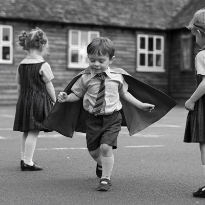 Pip at infants school trying to impress Sarah.