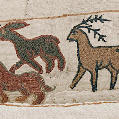 Offraed dancing with his animals outside a bear cave. First known illustration of Offraed as a young man.