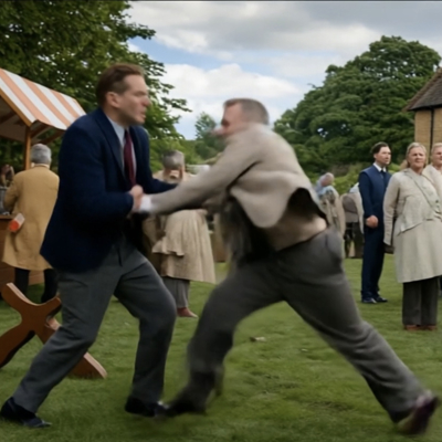 The village barbers continue to debate Solipsism at the garden fete.