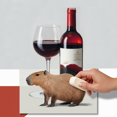 Red Wine Removes The Capybara. Hands up who wants a t-shirt with this profound statement on it.