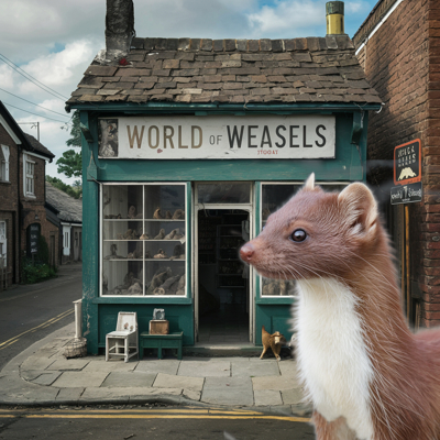 World of Weasels shop. Giants in the world of supply, distribution and retail of weasels.
