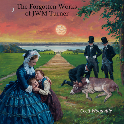 Turner painting and cover of the book – The Forgotten Works of JWM Turner. The Rape of the Harlesworth Common mule (1821).