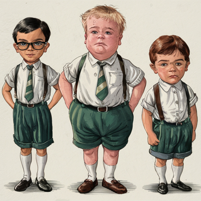 Watt, Pettipher and Plim. Pip’s buddies from early school.