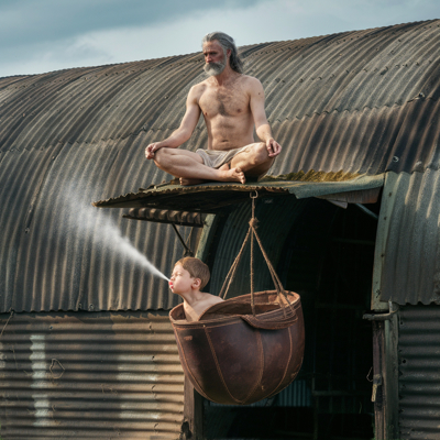 Steamlips and the yogic flyer distracting the Brothers Bastardos.