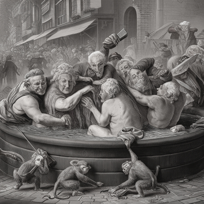 The enforced bathing of the old in Georgian England.