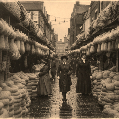 String Lane, East London. One of the Great String Markets of the Victorian and Edwardian periods.